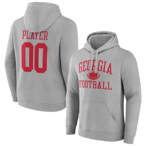 Men's Gray Georgia Bulldogs Football Pick-A-Player NIL Gameday Tradition Pullover Hoodie