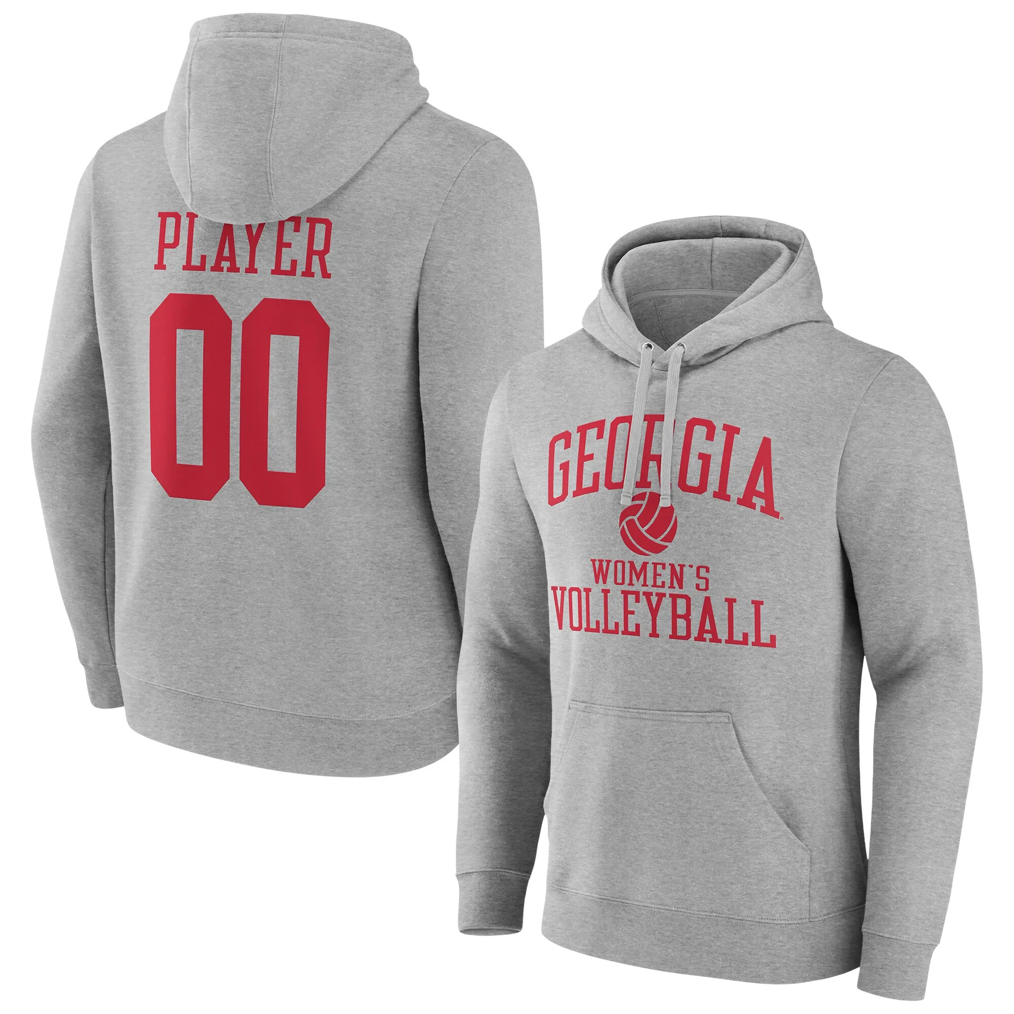 Men's Gray Georgia Bulldogs Women's Volleyball Pick-A-Player NIL Gameday Tradition Pullover Hoodie