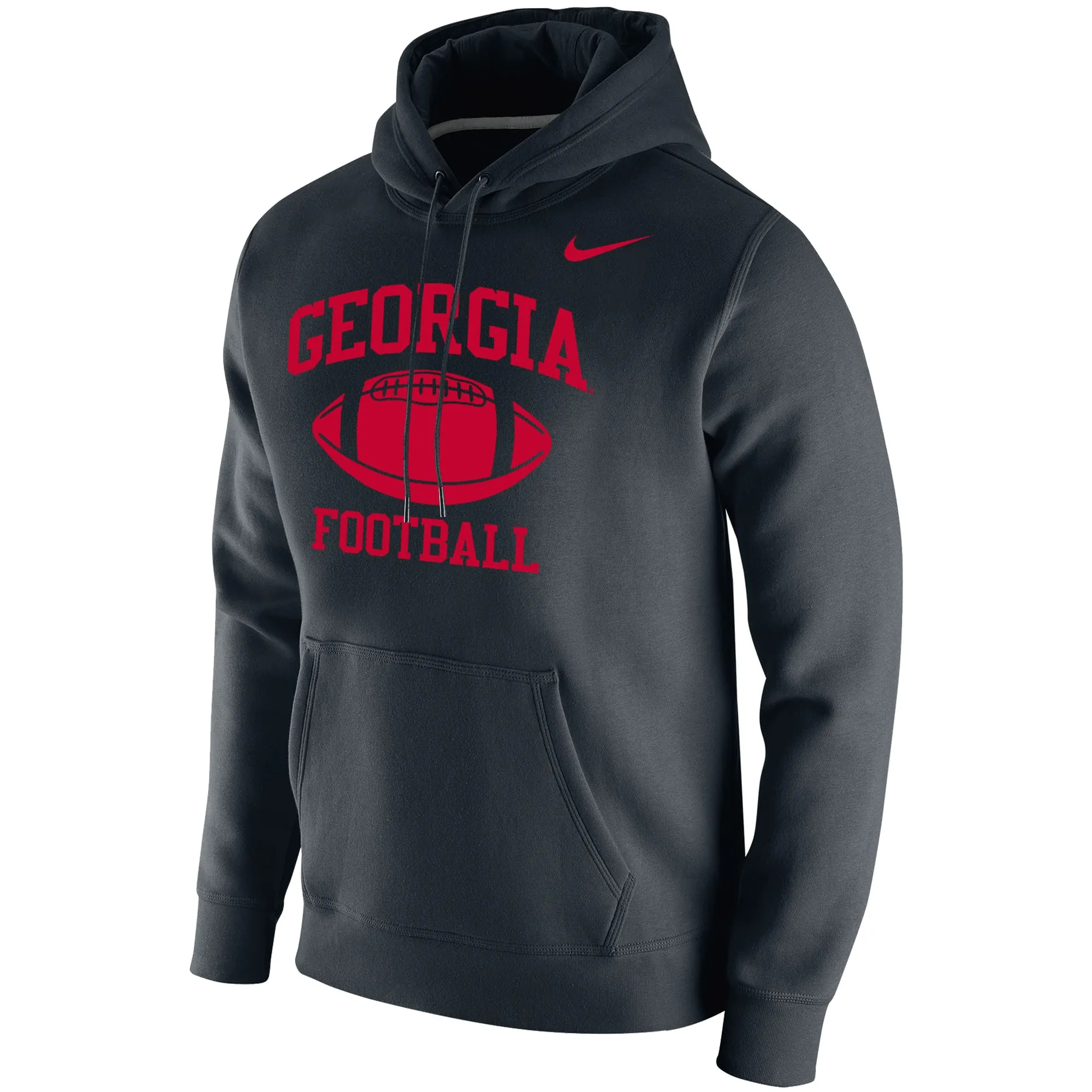 Men's Nike Black Georgia Bulldogs Retro Football Club Fleece Pullover Hoodie