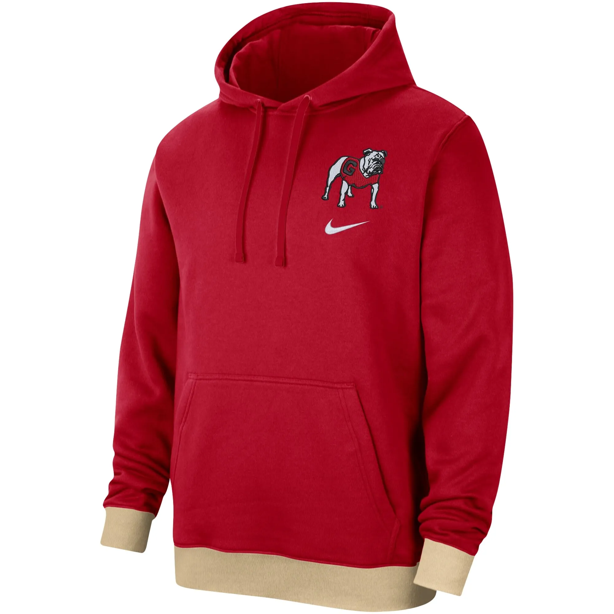 Men's Nike  Red Georgia Bulldogs Campus Retro Fleece Pullover Hoodie