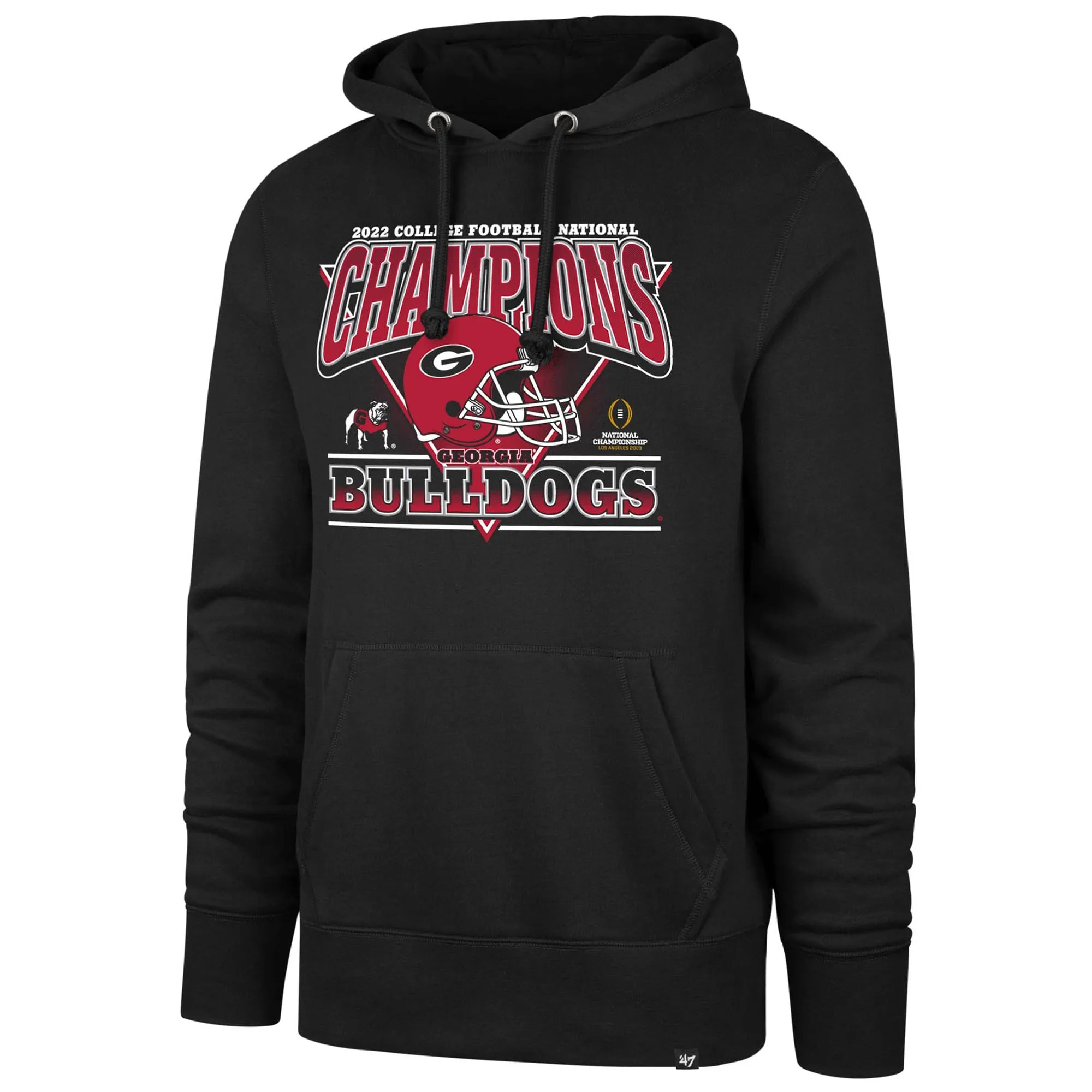 Men's '47 Black Georgia Bulldogs College Football Playoff 2022 National Champions Helmet Pullover Hoodie