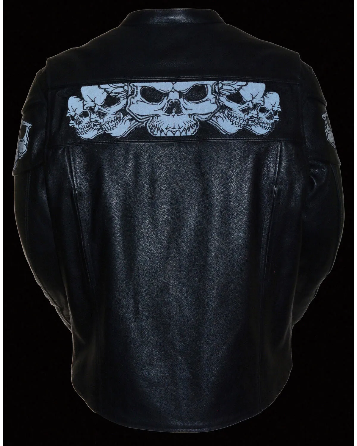 Milwaukee Leather Men's Reflective Skull Crossover Scooter Jacket - 3X