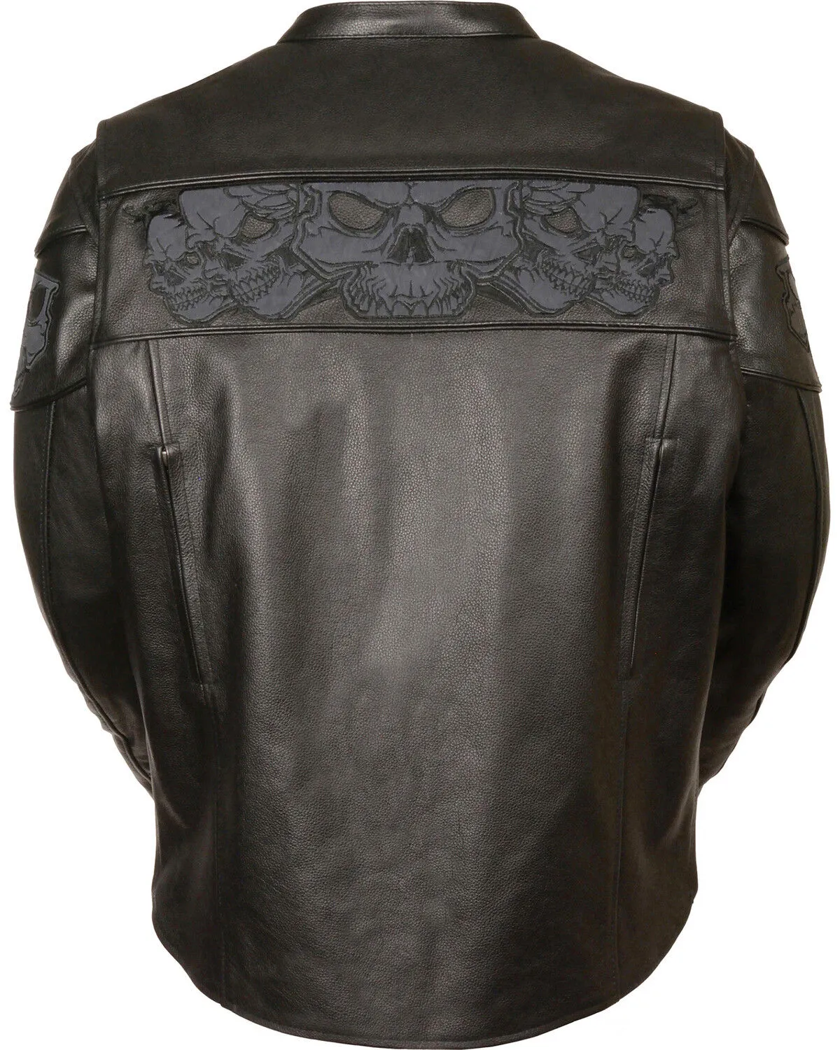 Milwaukee Leather Men's Reflective Skull Crossover Scooter Jacket - 3X