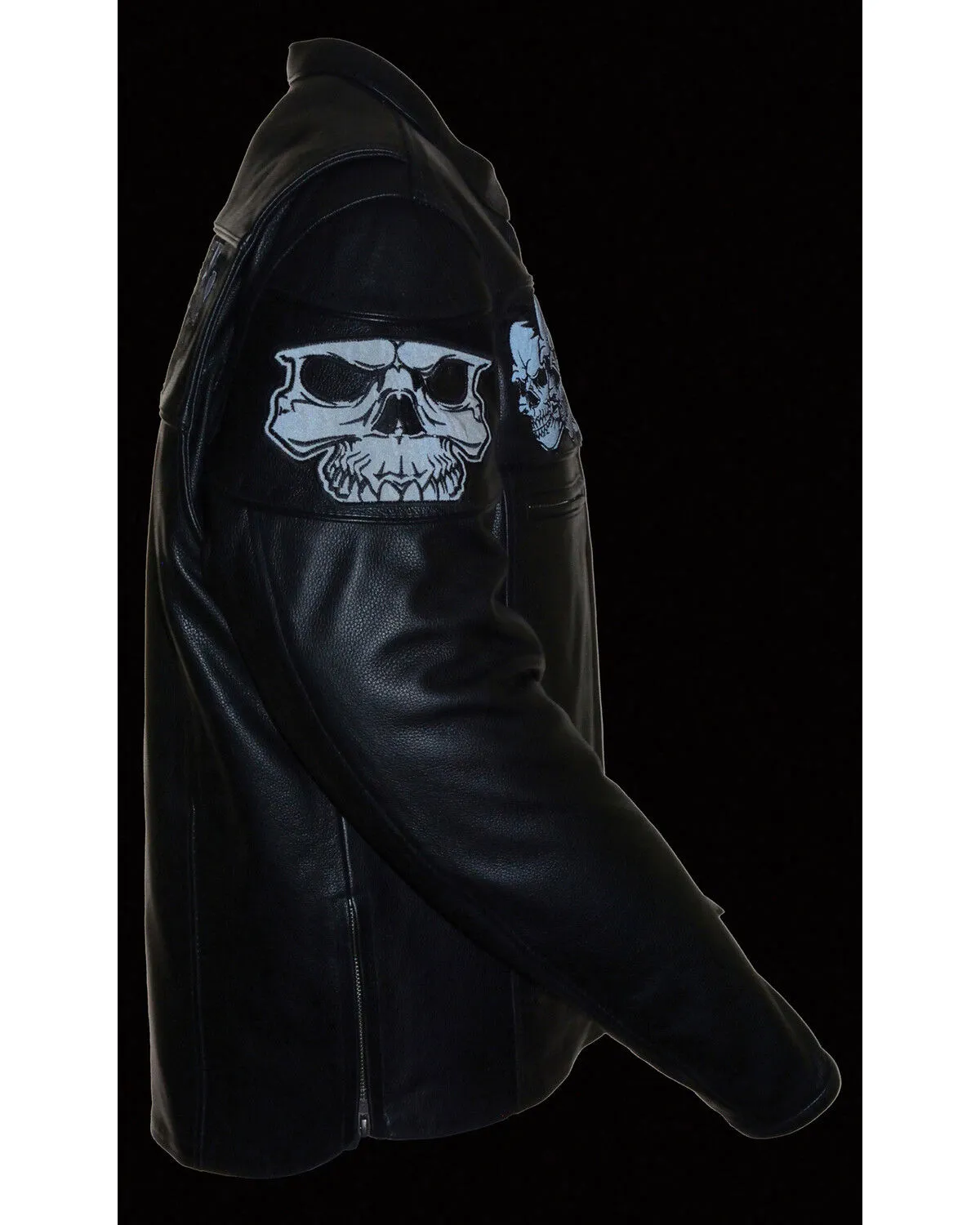 Milwaukee Leather Men's Reflective Skull Crossover Scooter Jacket - 3X