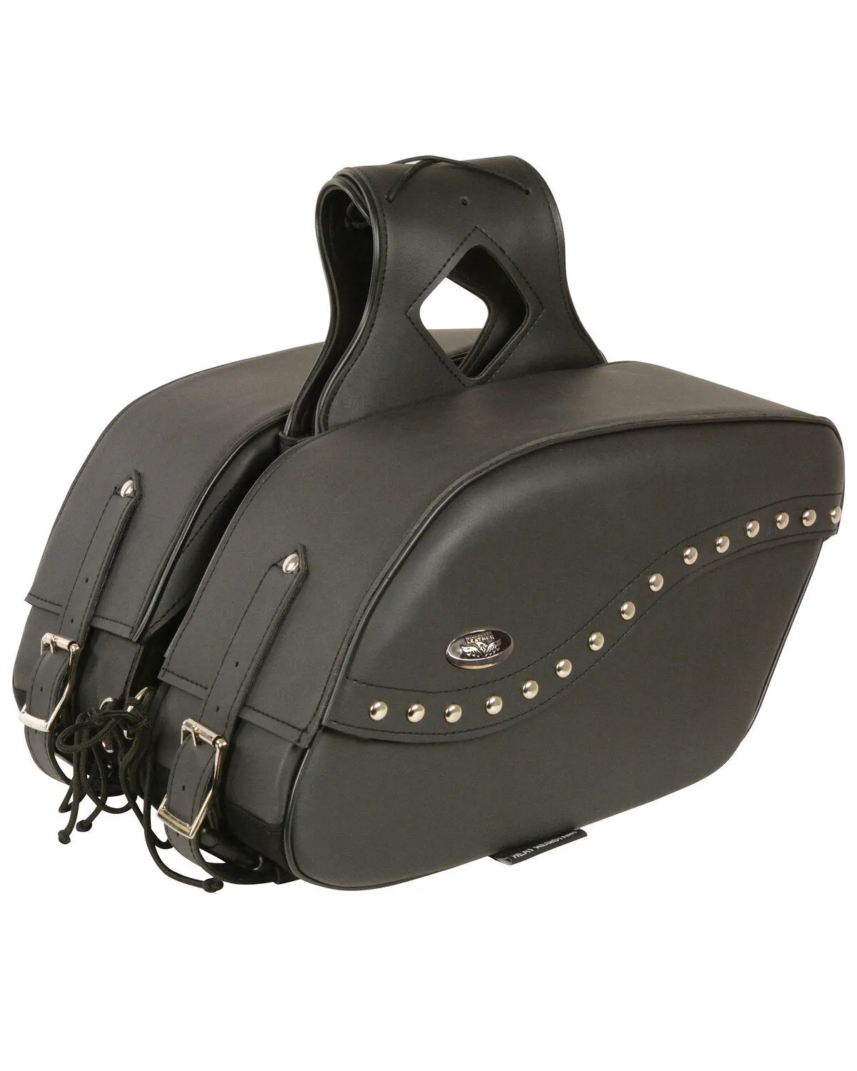 Milwaukee Leather Zip-Off PVC Studded Throw Over Saddle Bag