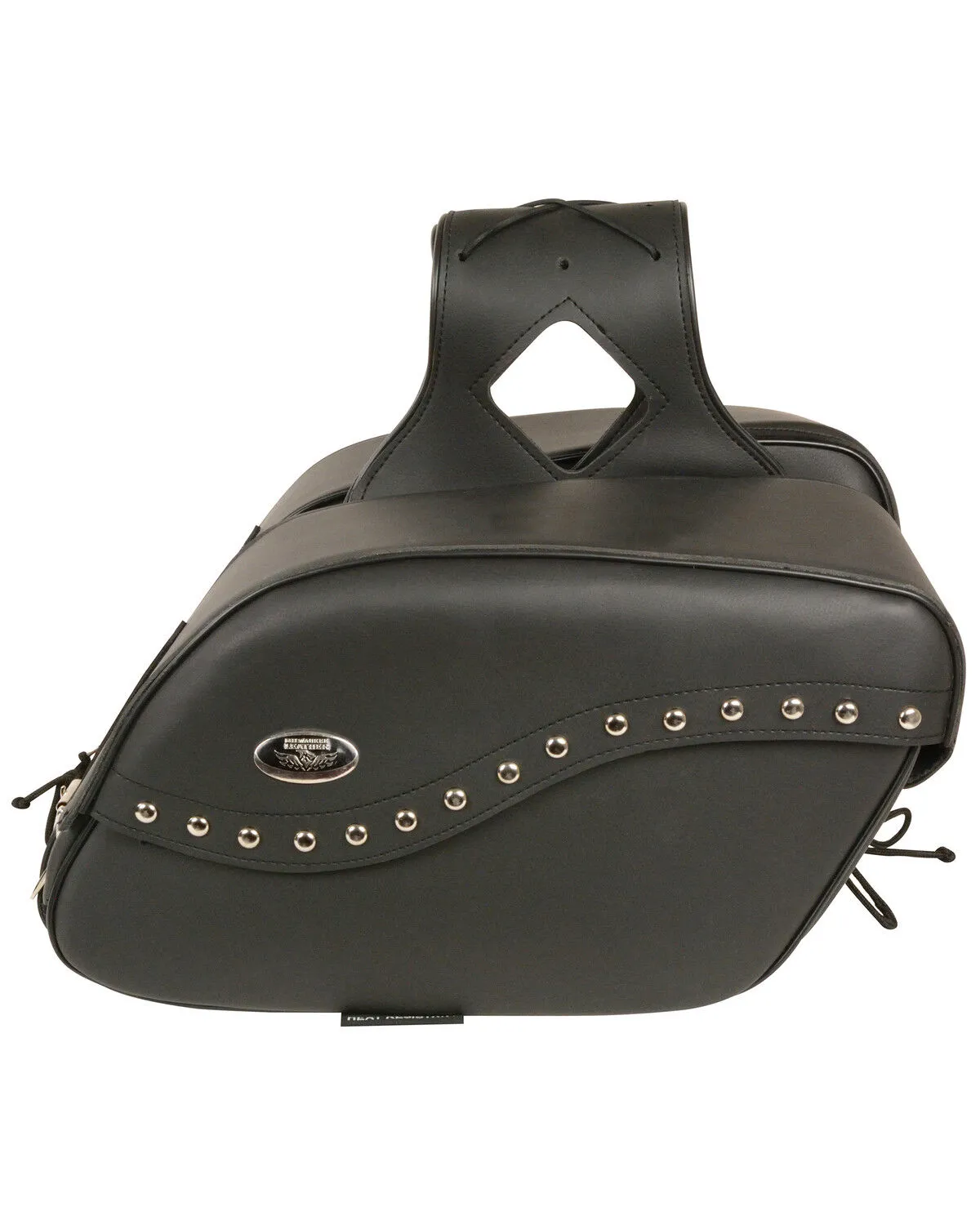 Milwaukee Leather Zip-Off PVC Studded Throw Over Saddle Bag