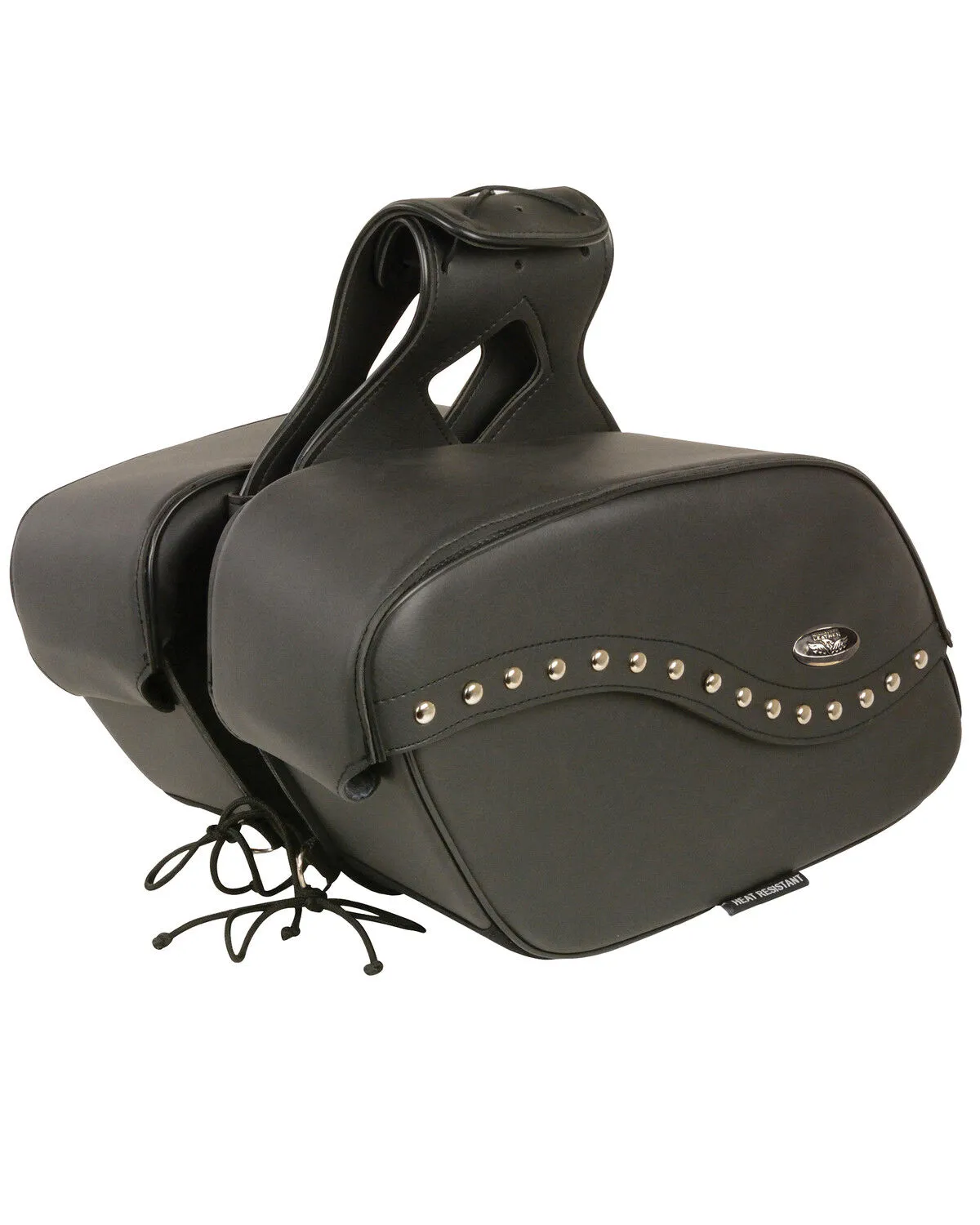 Milwaukee Leather Zip-Off PVC Studded Throw Over Saddle Bag