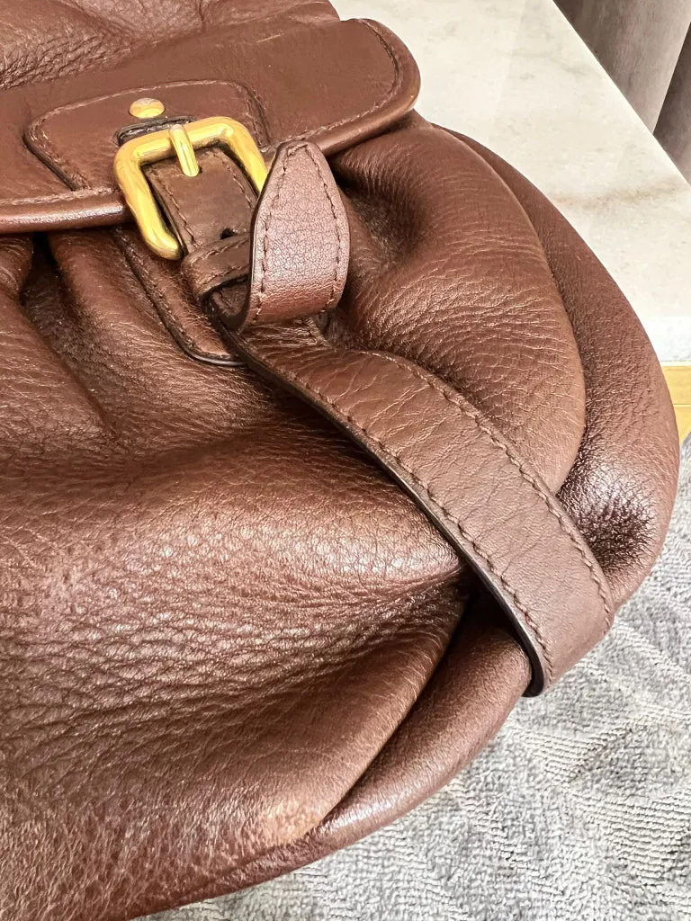 Miu Miu Brown Leather Shoulder Bag