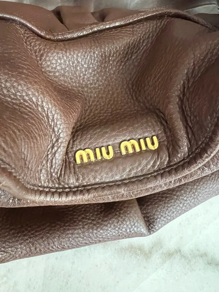 Miu Miu Brown Leather Shoulder Bag