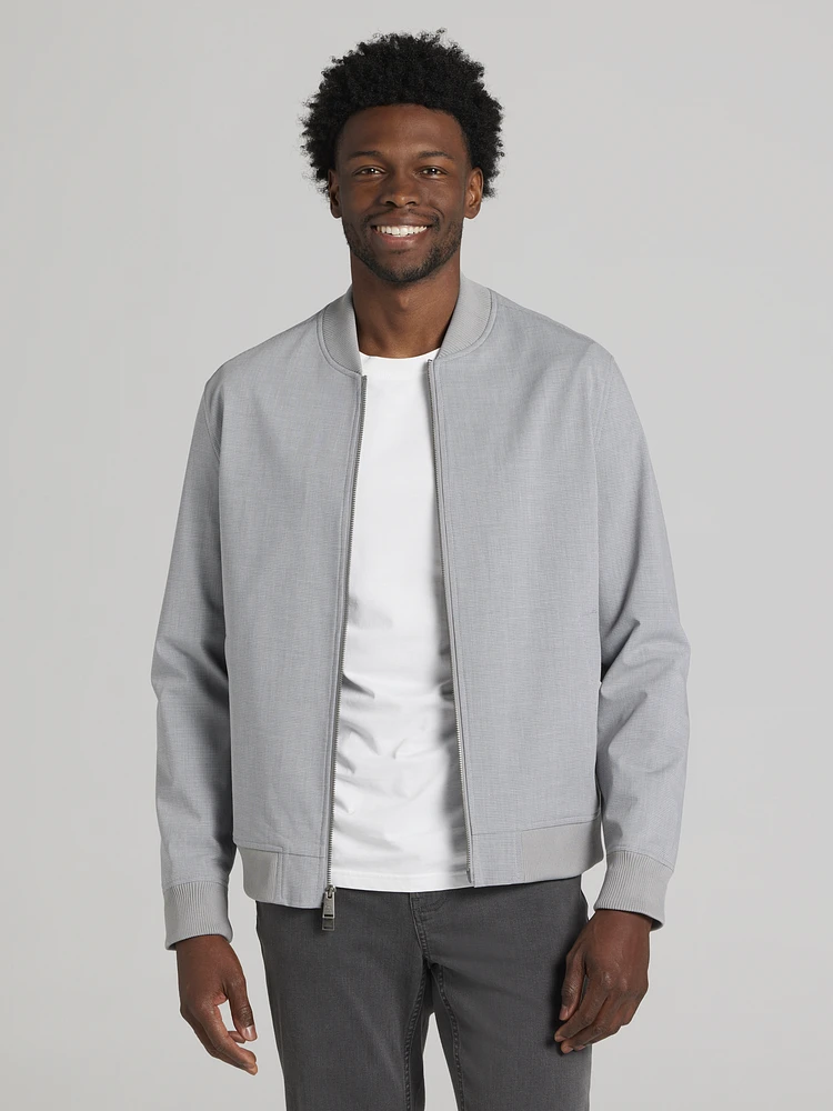 Modern Fit Mini Check Bomber Jacket