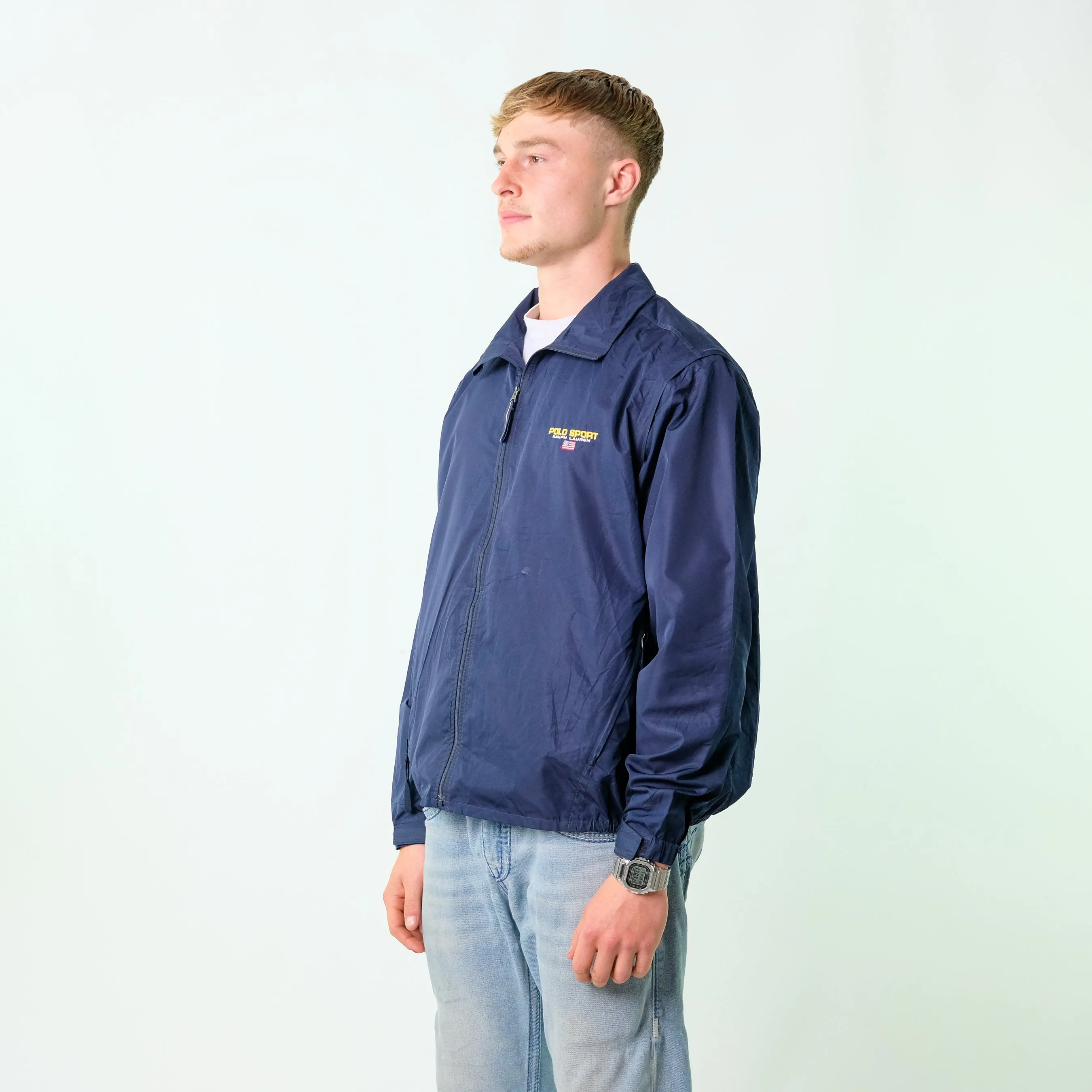 Navy Blue y2ks Polo Ralph Lauren Zip-off sleeves Track Jacket (XL)