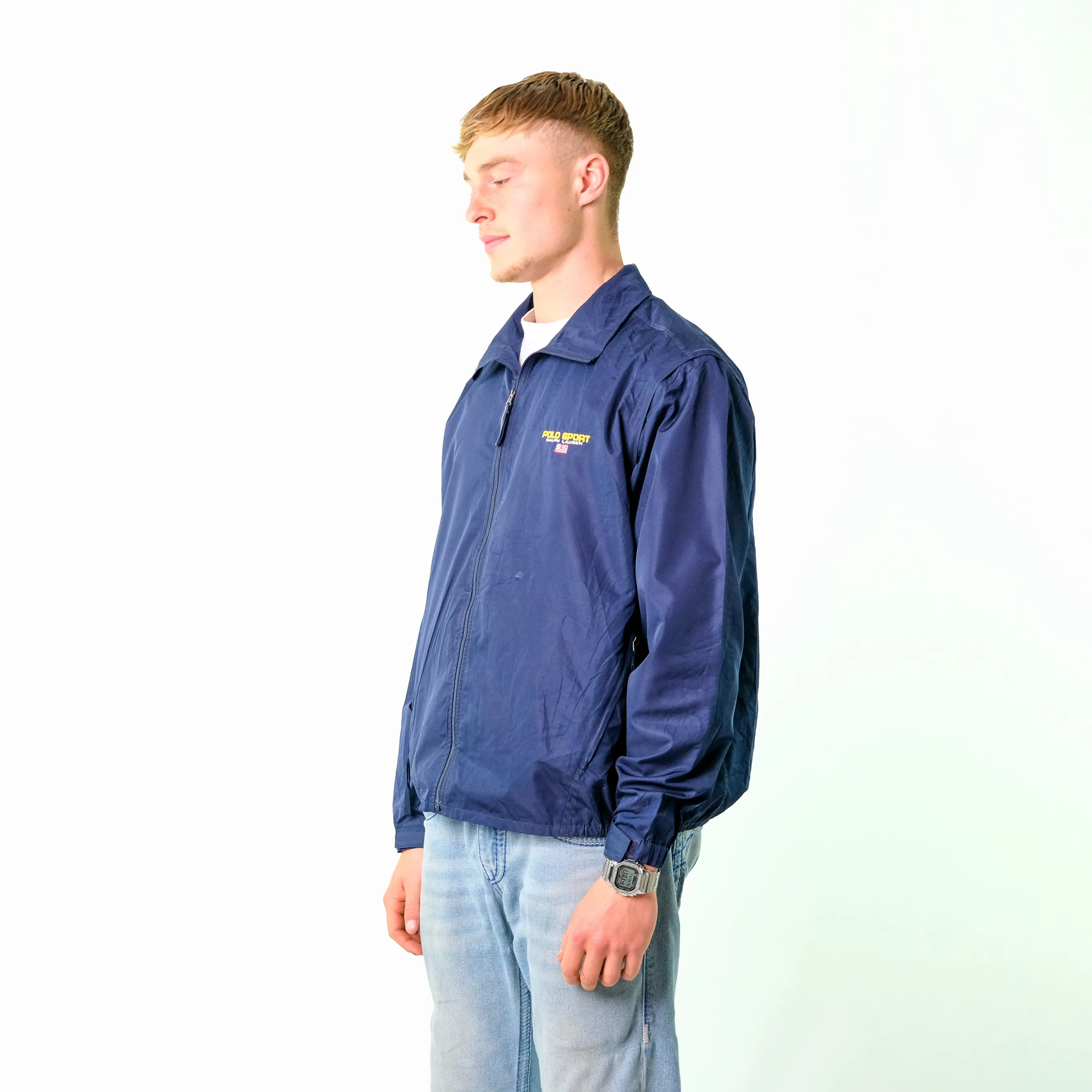 Navy Blue y2ks Polo Ralph Lauren Zip-off sleeves Track Jacket (XL)