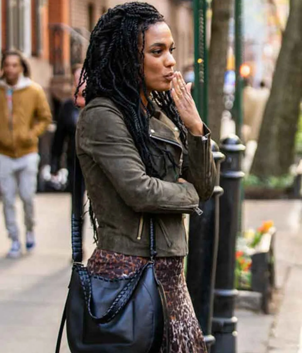 New Amsterdam S03 Freema Agyeman Suede Leather Jacket