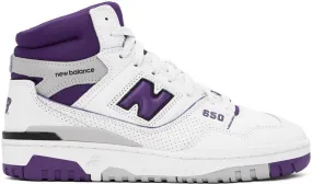 New Balance White & Purple 650 Sneakers