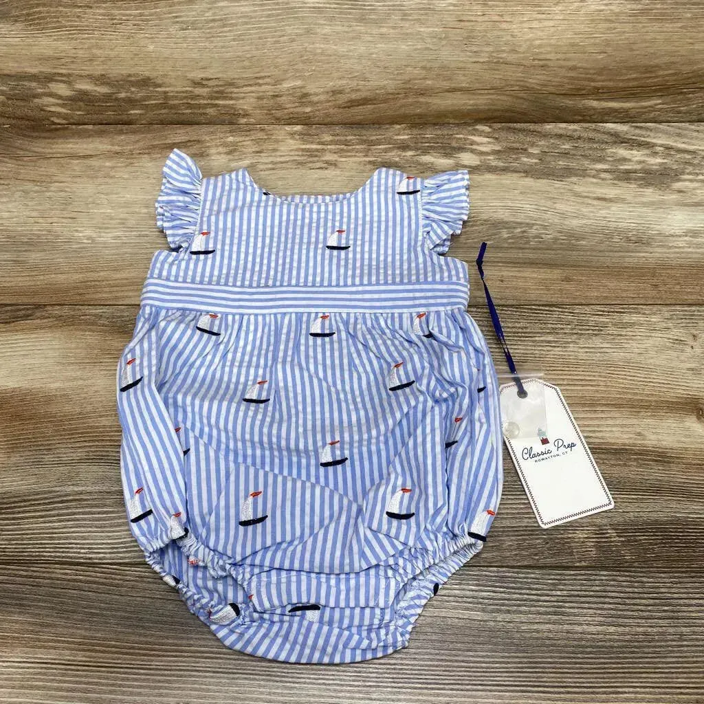 NEW Classic Prep Seersucker Bubble Romper sz 3-6m-