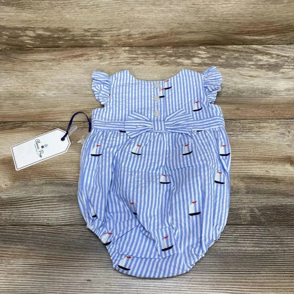 NEW Classic Prep Seersucker Bubble Romper sz 3-6m-