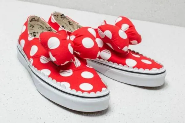 New disney x vans authentic gore skate shoe minnie's mouse bow us womens sizes