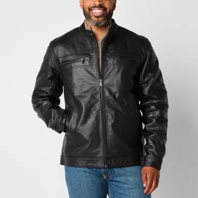 new!Victory Mens Big and Tall Leather Midweight Jacket