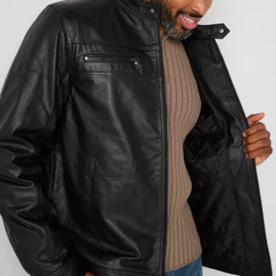 new!Victory Mens Big and Tall Leather Midweight Jacket