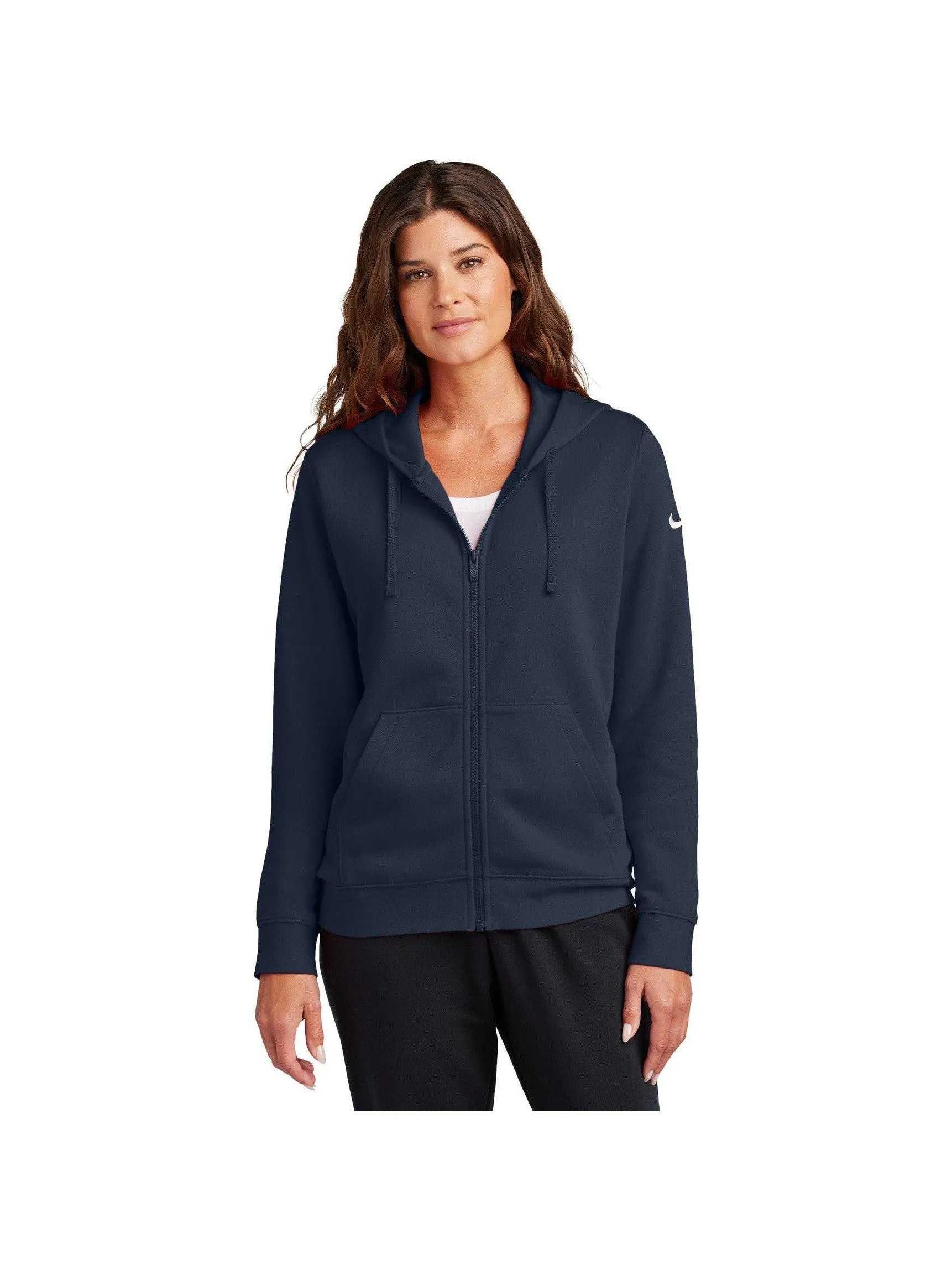 Nike Ladies Club Fleece Sleeve Swoosh Full-Zip Hoodie