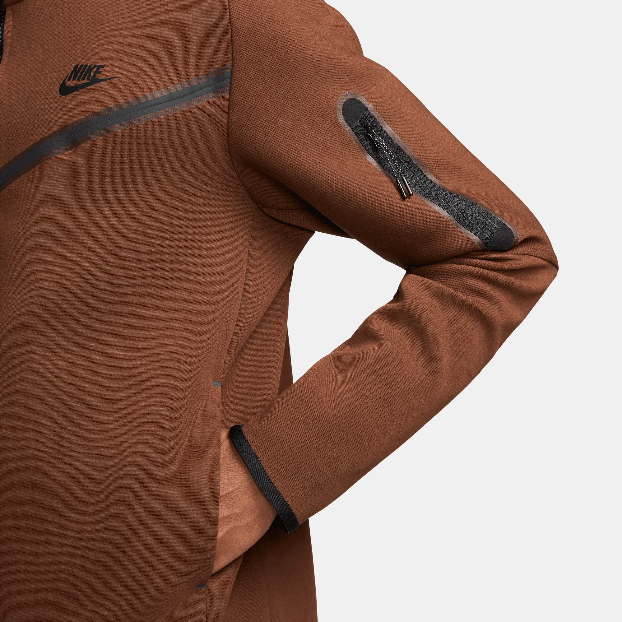 Nike Sportswear Tech Fleece Full-Zip Brown Hoodie