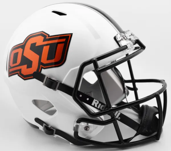 OKLAHOMA STATE WHITE RIDDELL SPEED FULL SIZE REPLICA HELMET