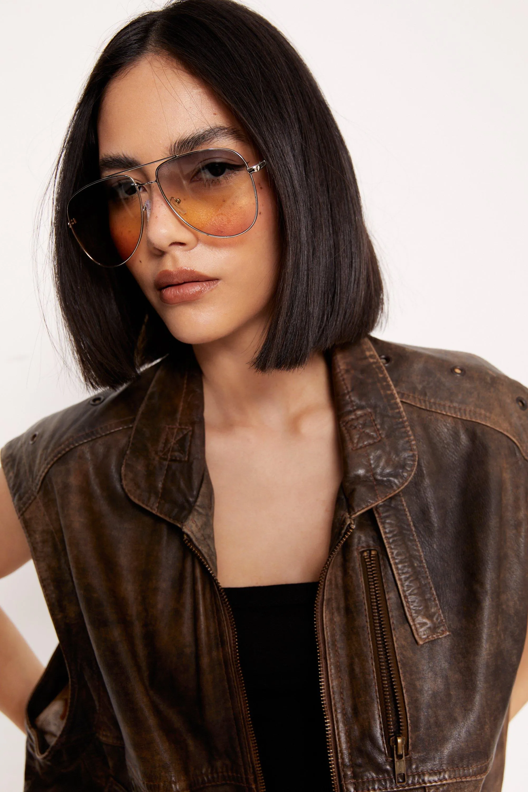 Ombre Lens Aviator Sunglasses