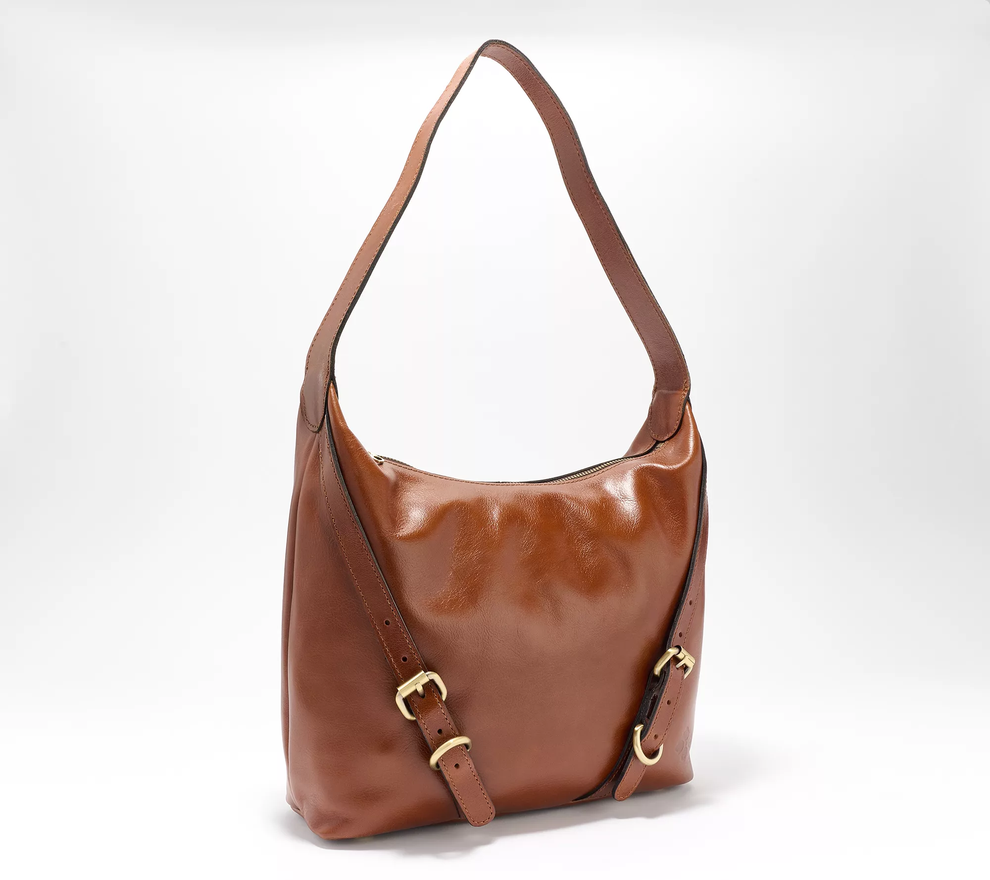 Patricia Nash Zip Top Elia Leather Hobo Bag