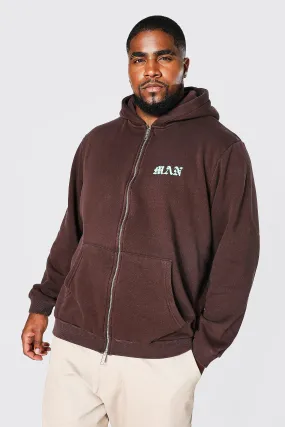 Plus Evil Teddy Back Print Zip Hoodie | boohooMAN UK