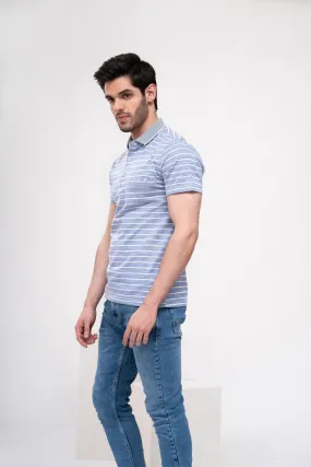 POLO SHIRT BLUE WHITE LINE