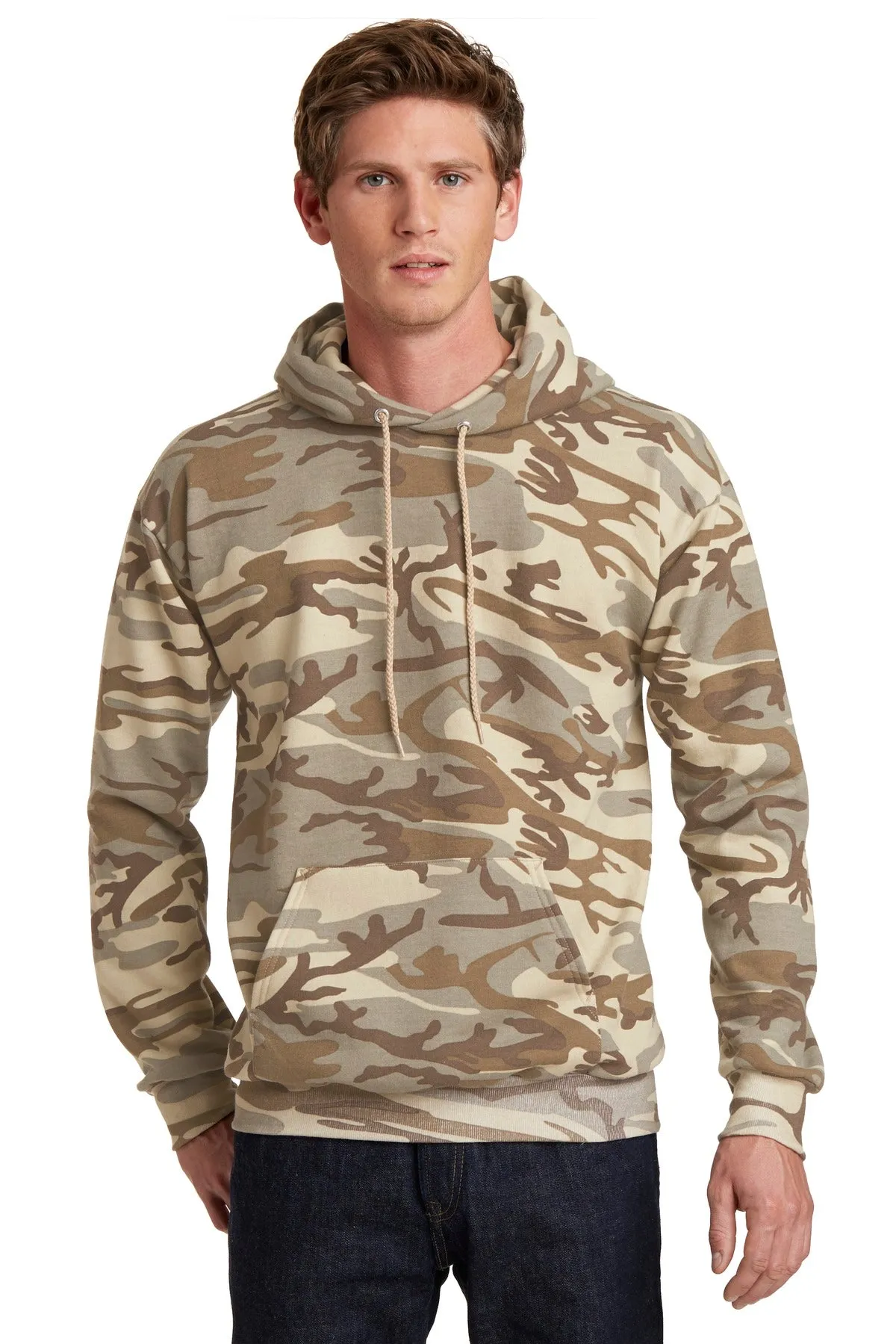 Port & Company Men's Core Fleece Camo Pullover Hooded Sweatshirt. PC78HC