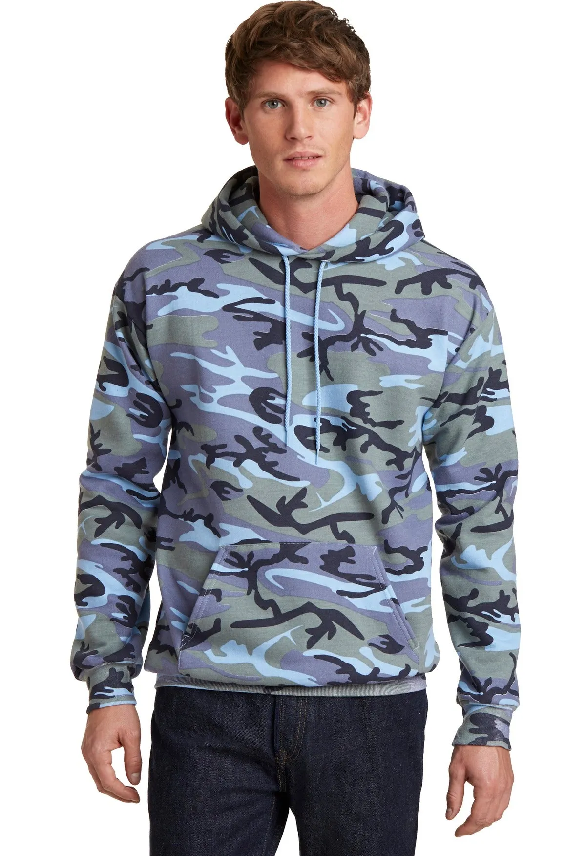 Port & Company Men's Core Fleece Camo Pullover Hooded Sweatshirt. PC78HC