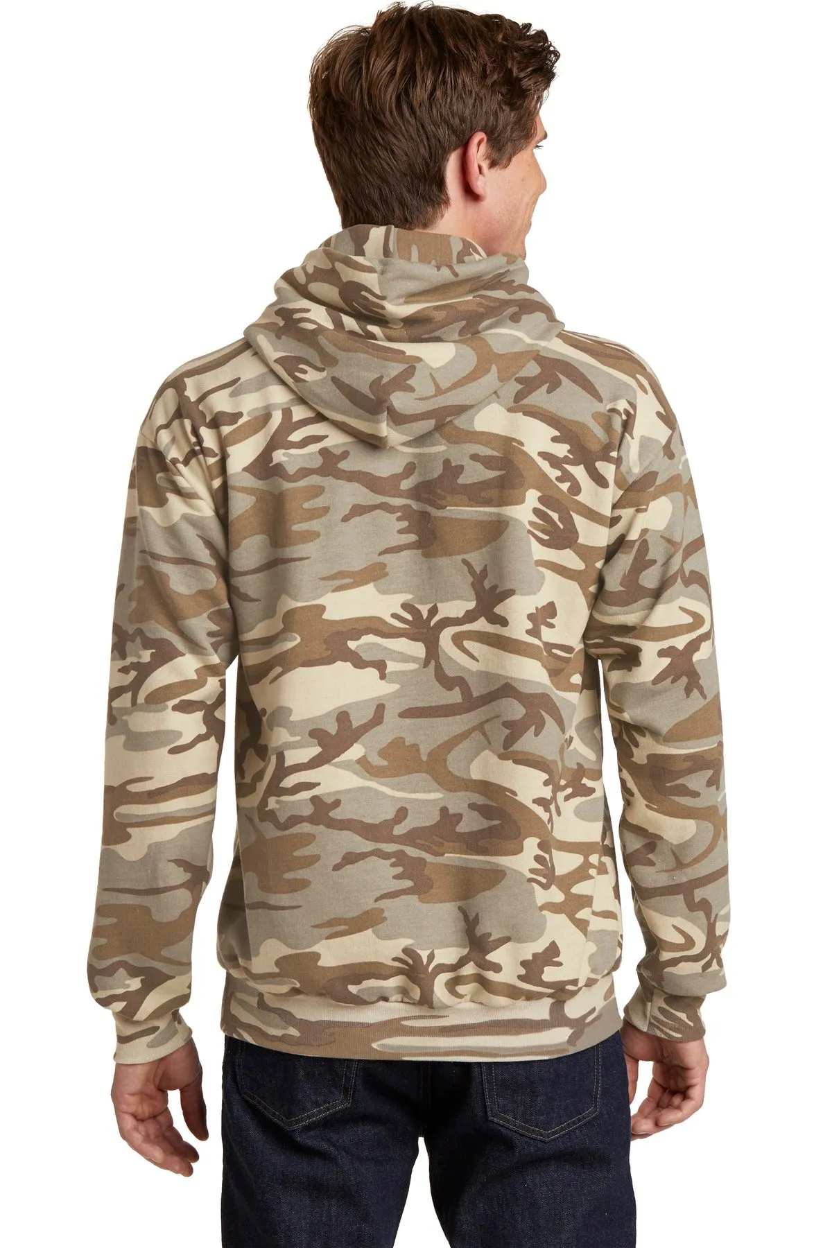 Port & Company Men's Core Fleece Camo Pullover Hooded Sweatshirt. PC78HC