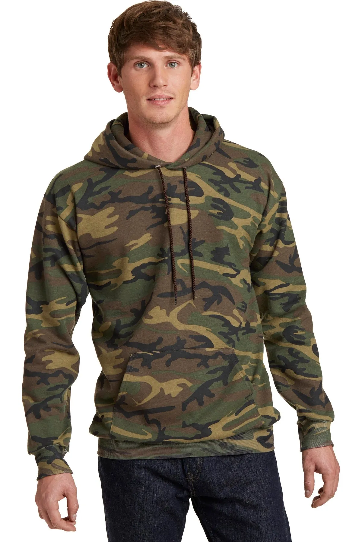 Port & Company Men's Core Fleece Camo Pullover Hooded Sweatshirt. PC78HC