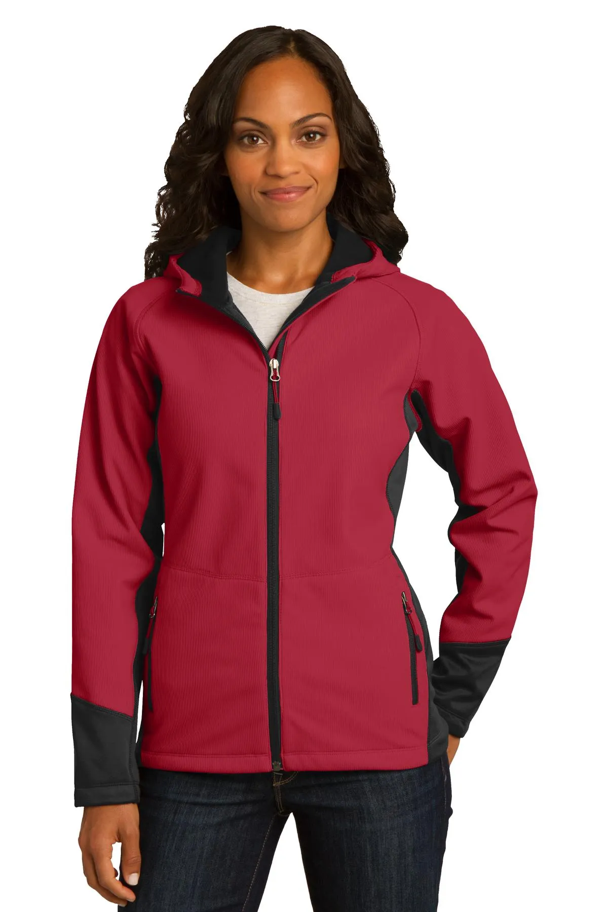 Port Authority L319    Ladies Vertical Hooded Soft Shell Jacket SKU: L319