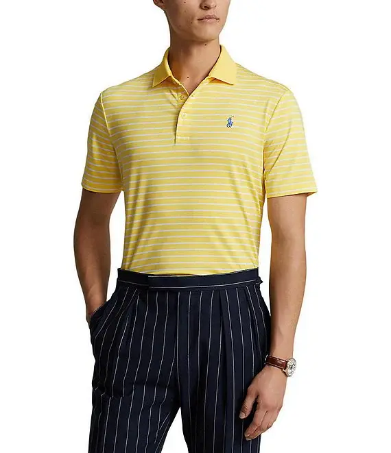 PRL Recycled Airflow Stripe Polo Shirt