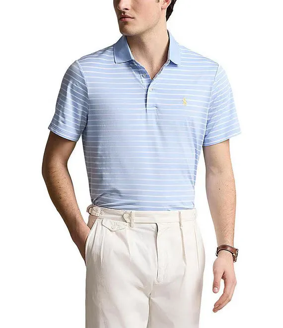 PRL Recycled Airflow Stripe Polo Shirt