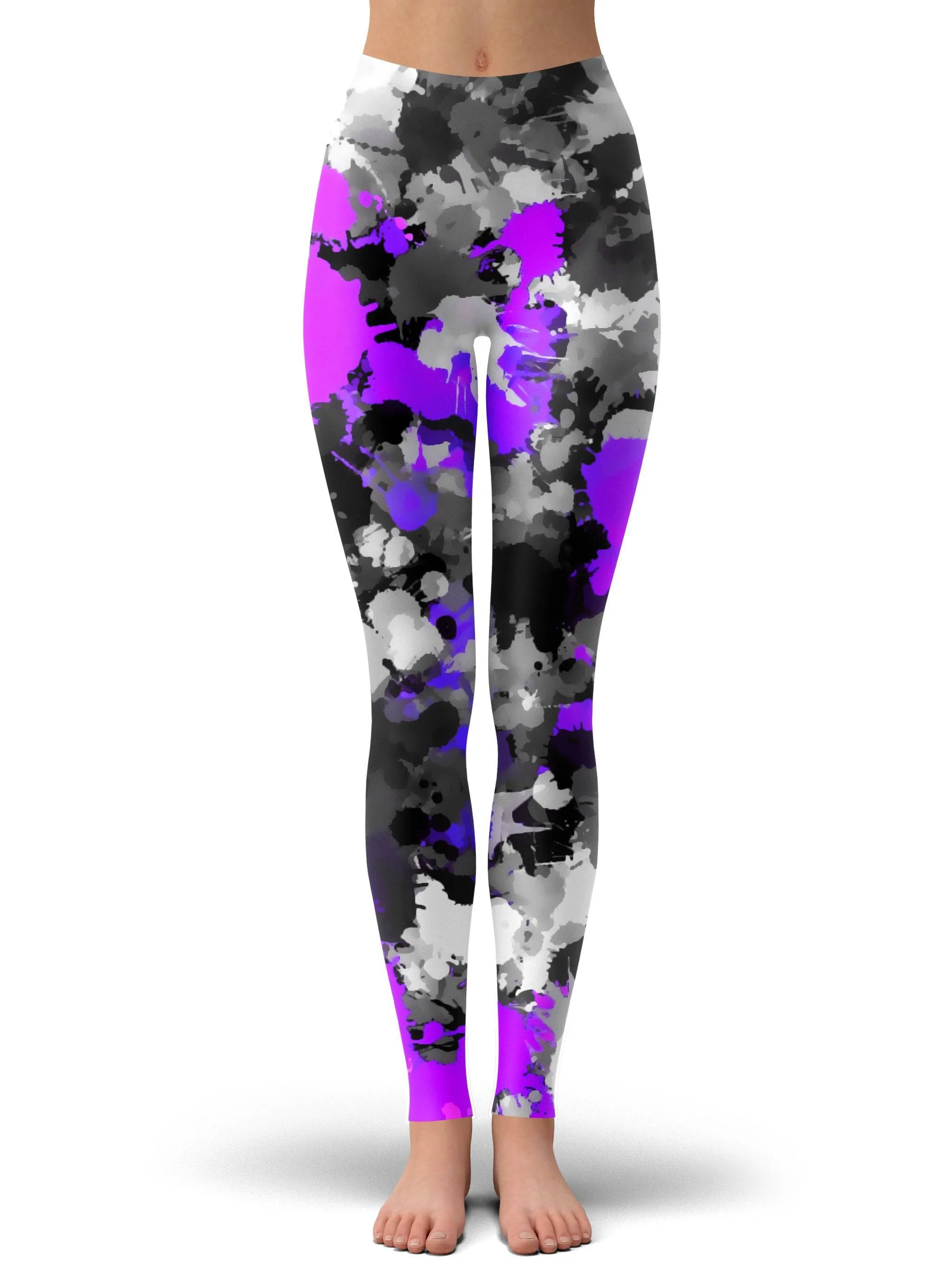 Purple Drip Crop Top and Leggings Combo