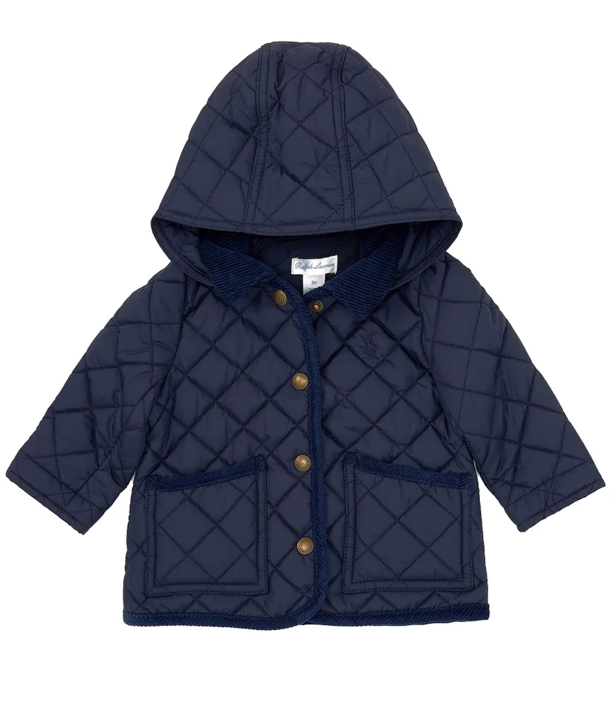 Ralph Lauren Baby Girls 9-24 Months Long Sleeve Quilted Water Repellent Hooded Barn Jacket