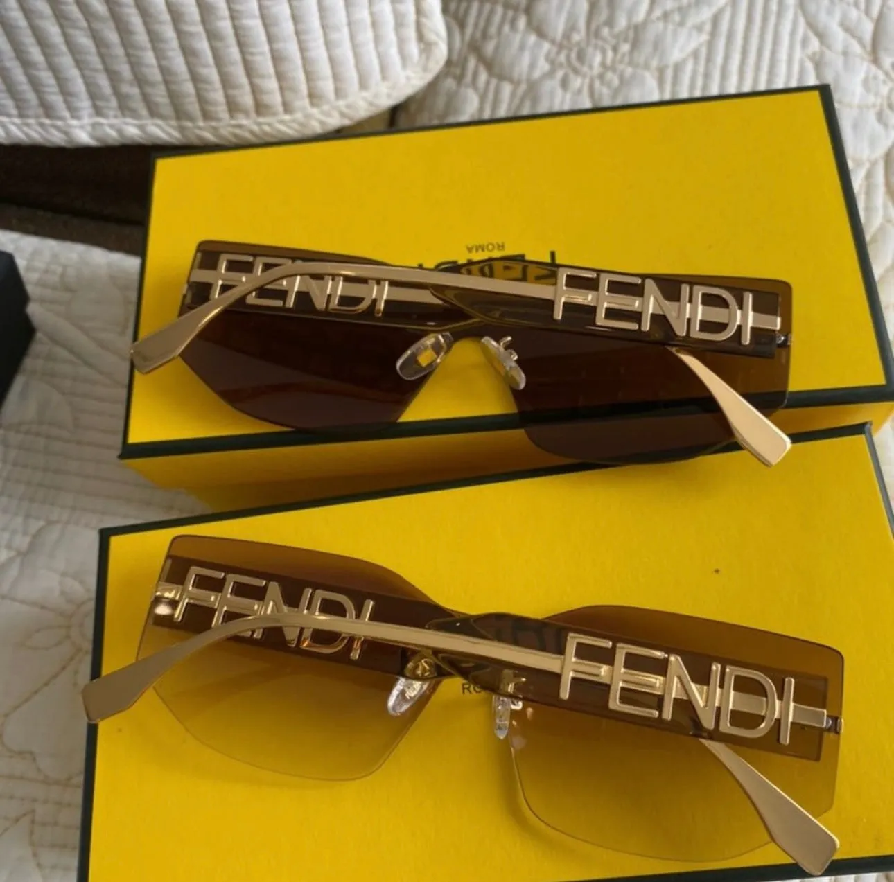 Rectangular Fendigraphy shield sunglasses