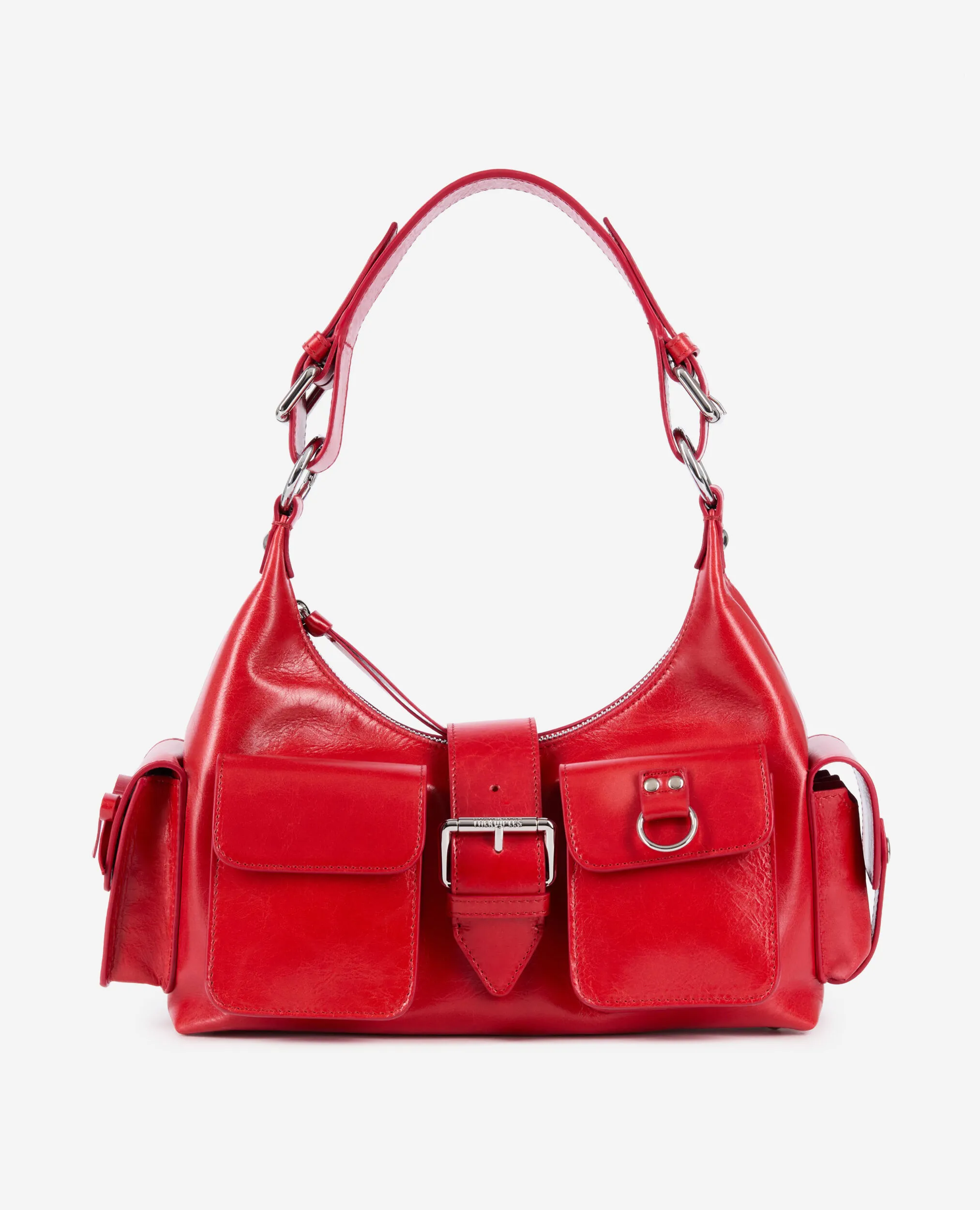 Red vintage treatment leather Amelia bag