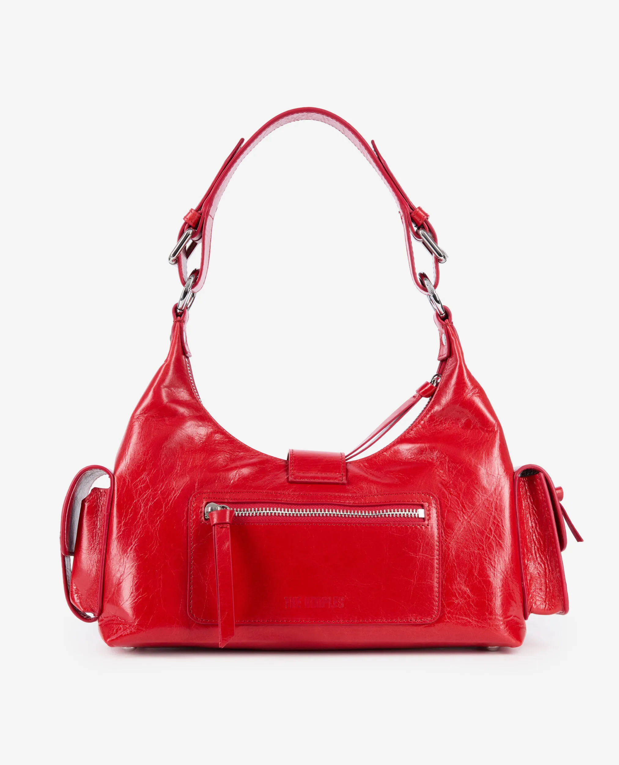 Red vintage treatment leather Amelia bag