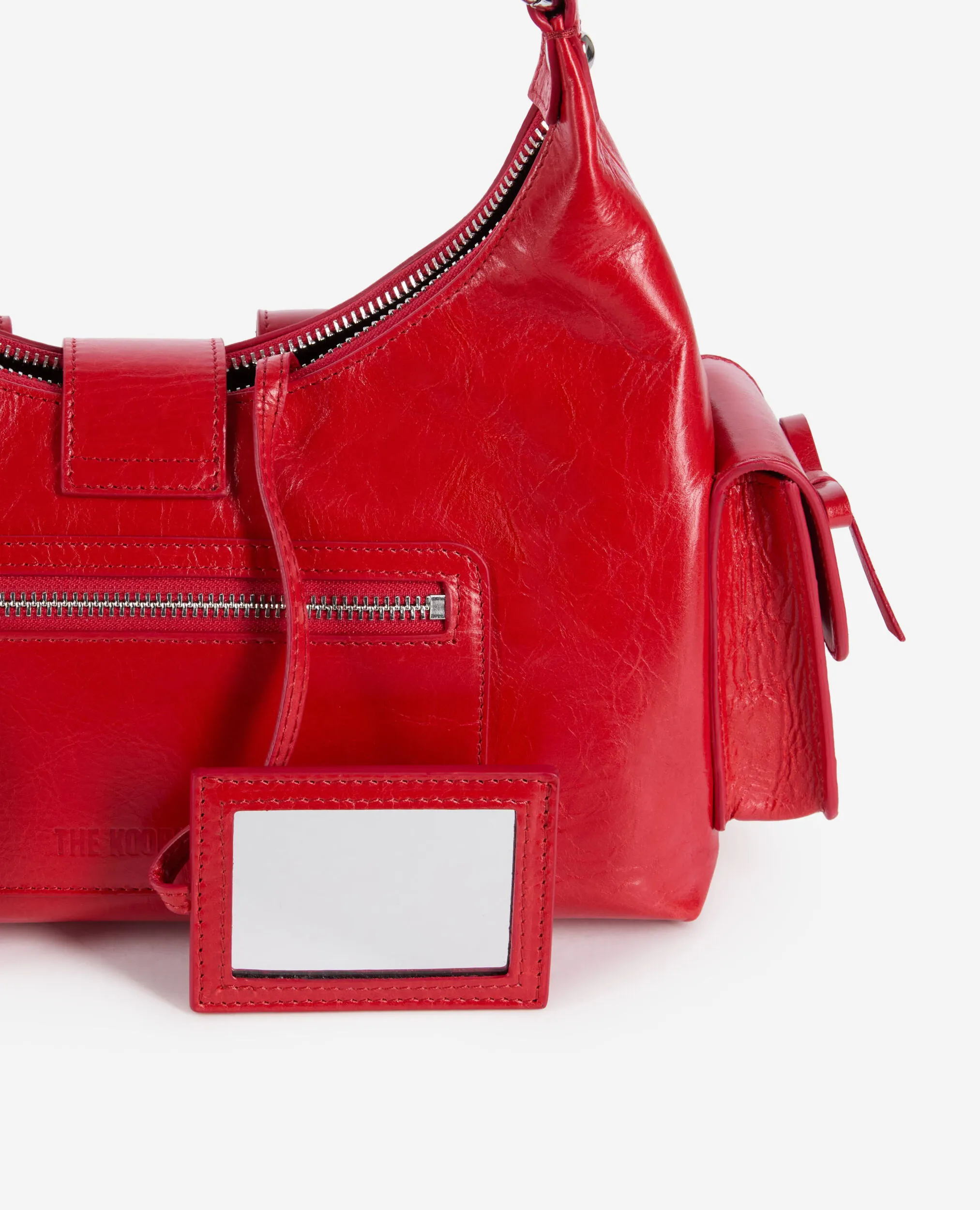 Red vintage treatment leather Amelia bag