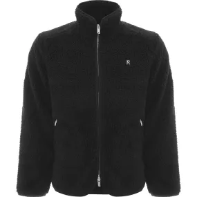 Represent Mens Black Zip Through Pile Fleece Jacket