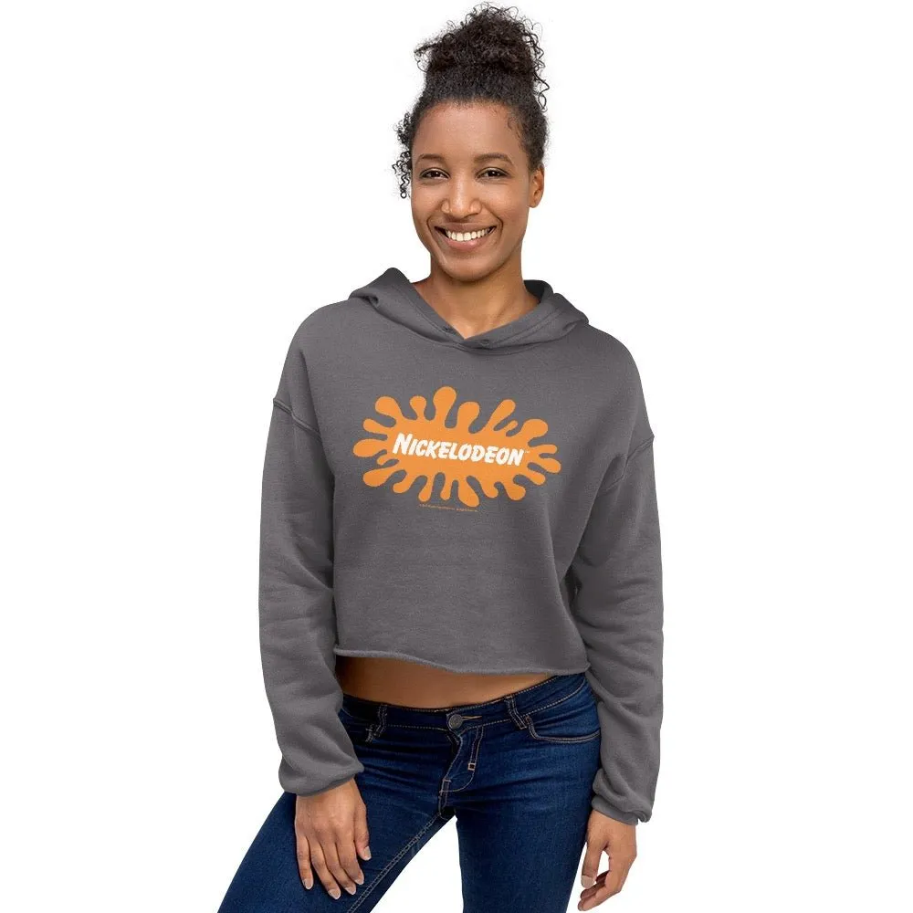 Retro Nickelodeon Women's Fleece Crop Hooded Sweatshirt