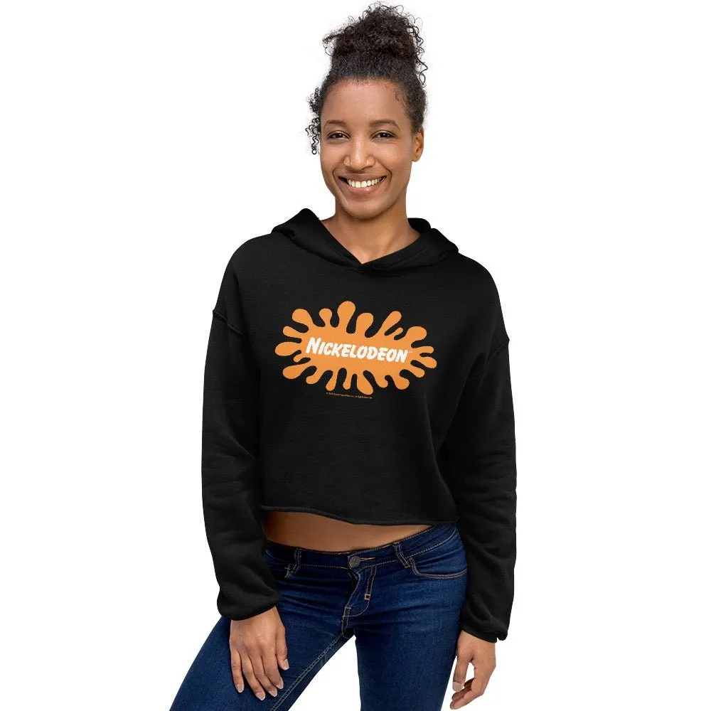 Retro Nickelodeon Women's Fleece Crop Hooded Sweatshirt