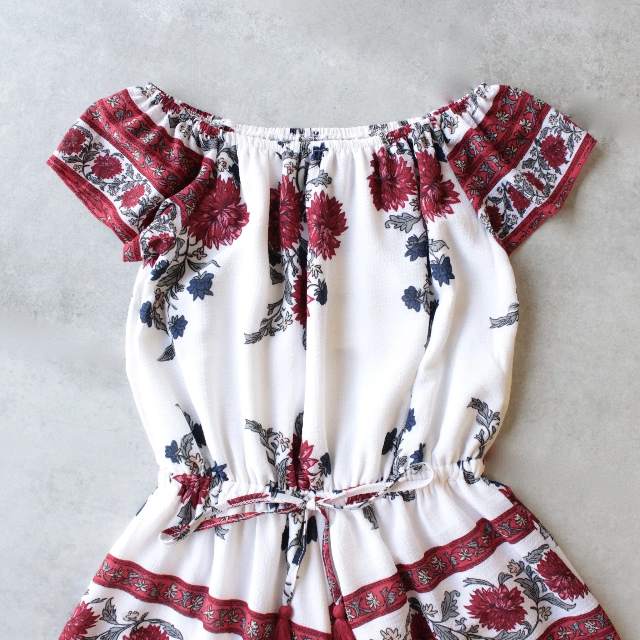 Reverse - Off The Shoulder Floral Romper