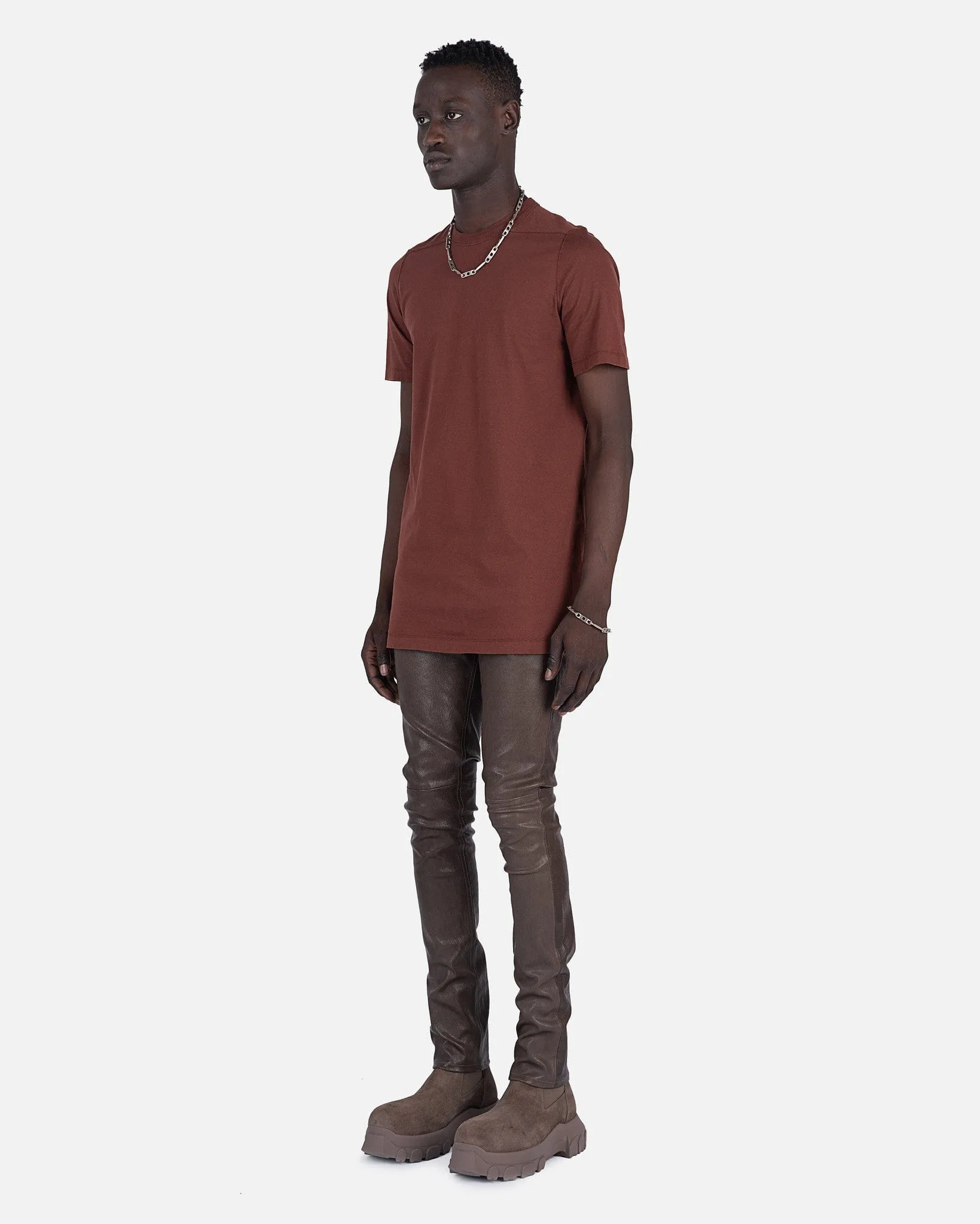 Rick Owens Leather Tyrone Jeans in Dust