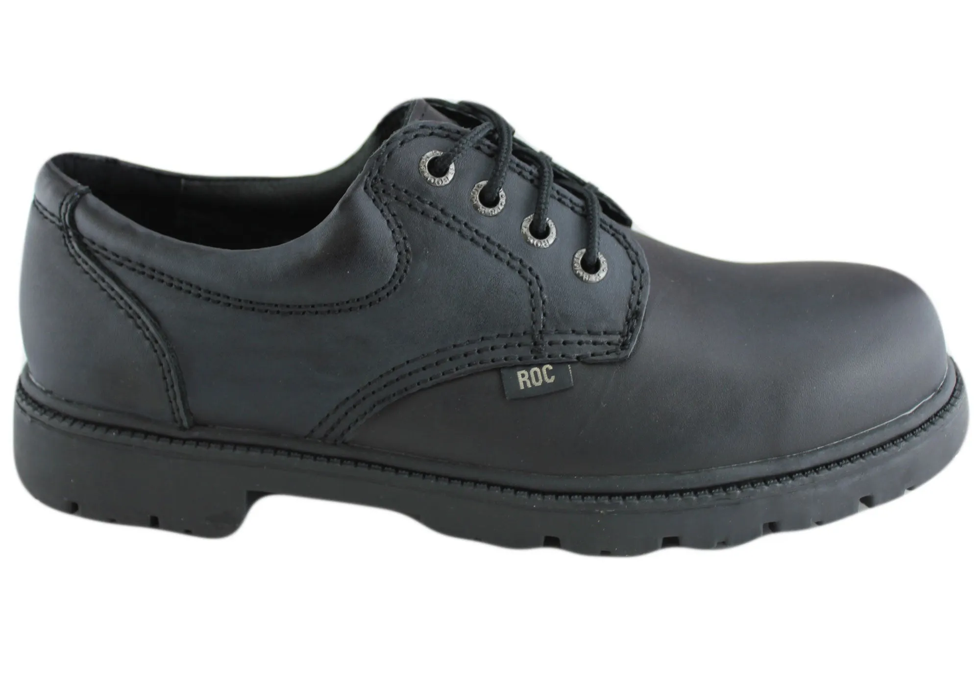 Roc Magnum Senior Lace Up Black Leather Comfortable School Shoes