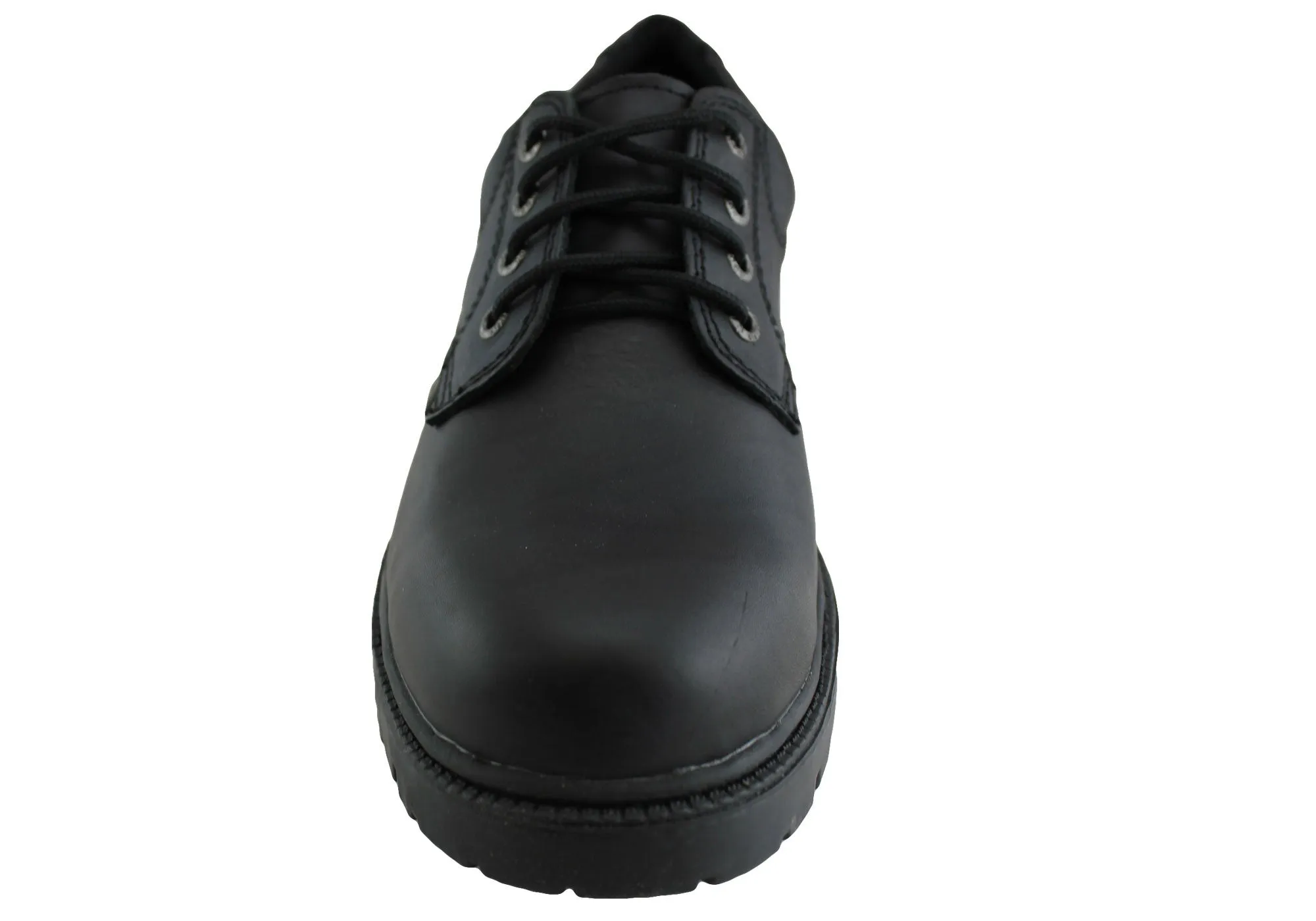 Roc Magnum Senior Lace Up Black Leather Comfortable School Shoes